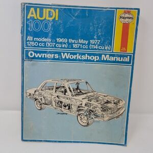 Vtg Audi 100 Haynes Owners Workshop Manual 1969-1977 1760cc 1871cc Repair Book